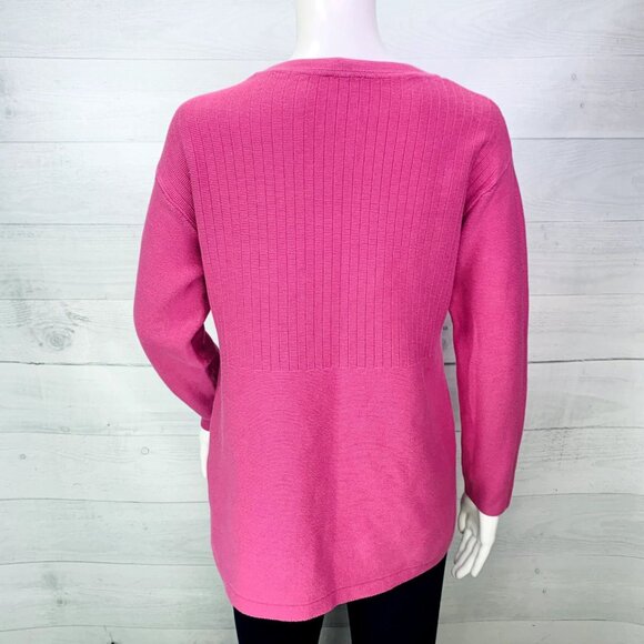 Talbots Womens Button Detail Sweater Mixed Stitch Pink Long Sleeve Size S - Picture 8 of 14
